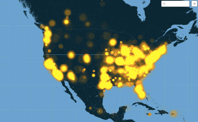 Twitter map of geotagged Tweets mentioning Ferguson around the world
