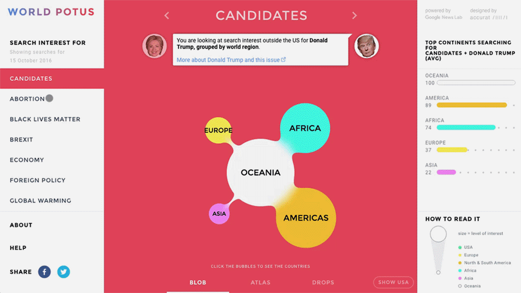 How is the world searching for the US Presidential Election? A Data Visualisation from the Google News&nbsp;Lab.
